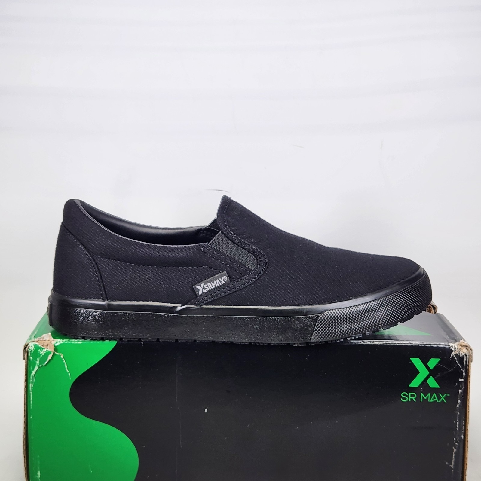 Sr Max Southport Slip-On Women Size 8 Black Canvas Skate Work Shoes Srm163